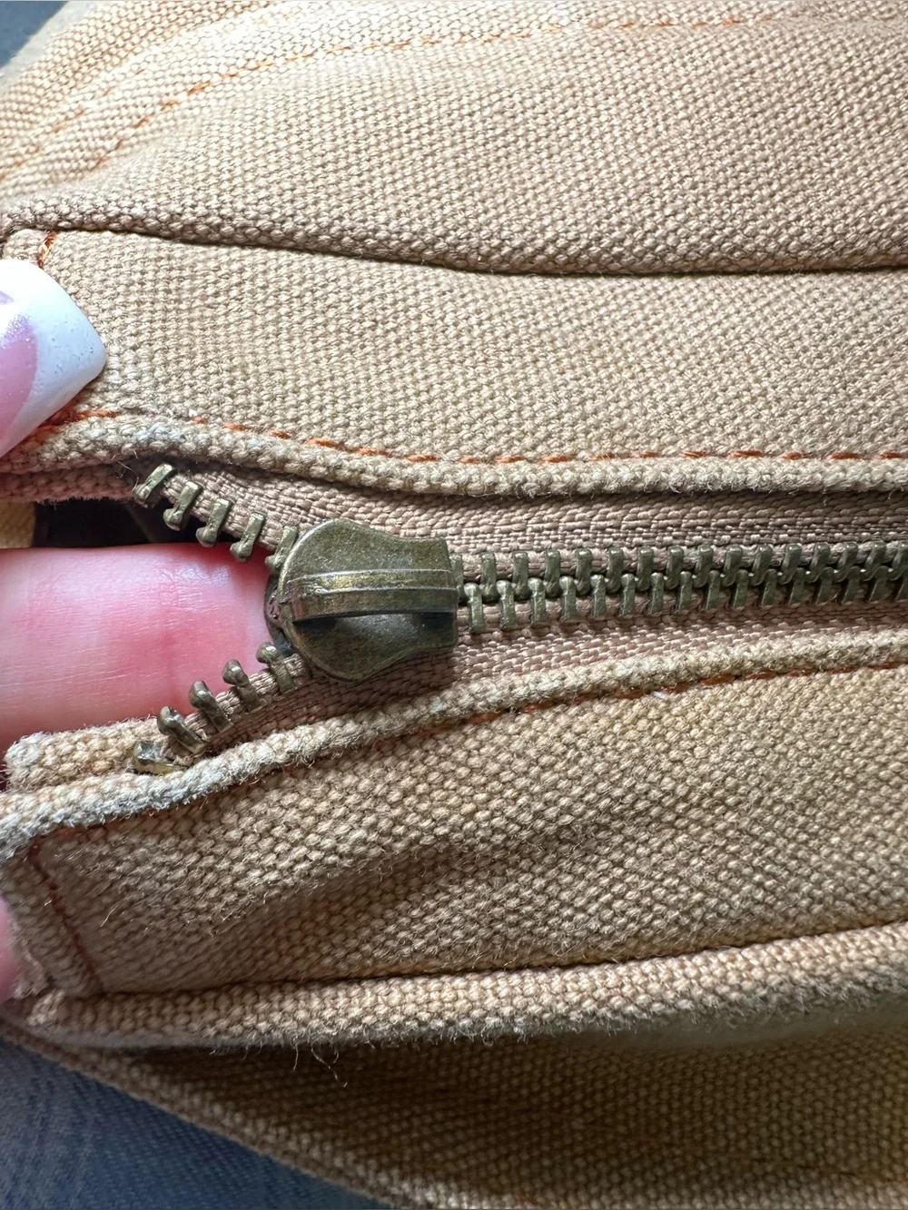Canvas & Leather Messenger Bag Khaki Brown Crossbody Tab Brown Pockets Zip